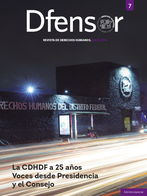 Portada de Dfensor. Revista de derechos humanos, julio 2018