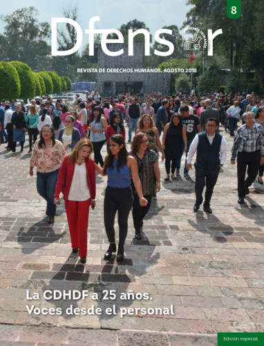 Portada de Dfensor. Revista de derechos humanos, agosto 2018