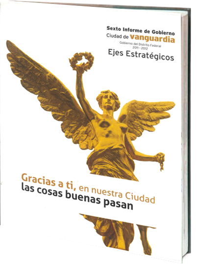 Portada de Sexto Informe de Gobierno Ciudad de vanguardia 2011-2012