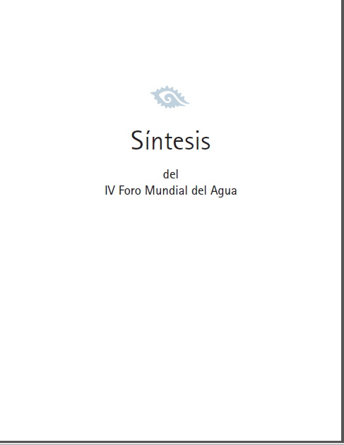 Portada de Síntesis IV foro mundial del agua