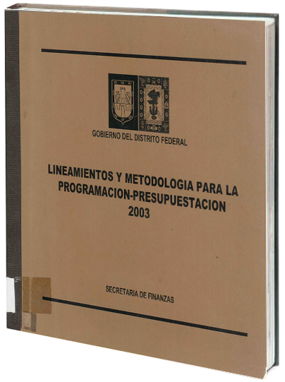 Portada de Lineamientos y metodología para la programación-presupuestación 2003, Secretaría de Finanzas