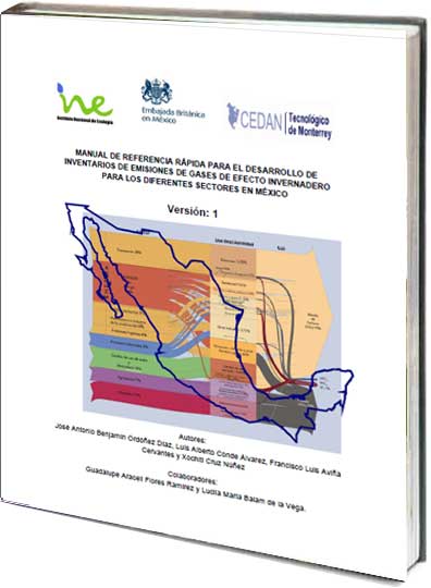 Portada de Manual de referencia rápida para el desarrollo de inventarios de emisiones de gases de efecto invernadero para los diferentes sectores en México