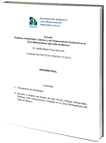 Portada de Estudio sobre Políticas Ambientales, Urbanas y de Ordenamiento Territorial en la Zona Metropolitana del Valle de México