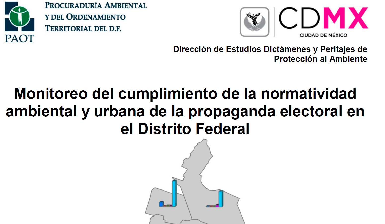 Portada de Monitoreo del cumplimiento de la normatividad ambiental y urbana de la propaganda electoral en el Distrito Federal