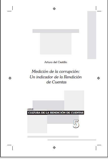 Portada de Medición de la corrupción; un indicador de la rendición de cuentas