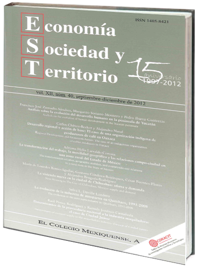 Portada de Economía, sociedad y territorio 