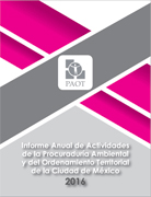 Portada de Informe Anual de Actividades de la PAOT 2016