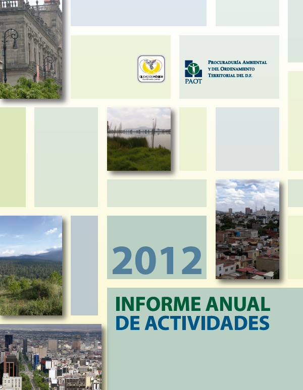 Portada de Informe Anual de Actividades de la PAOT 2012